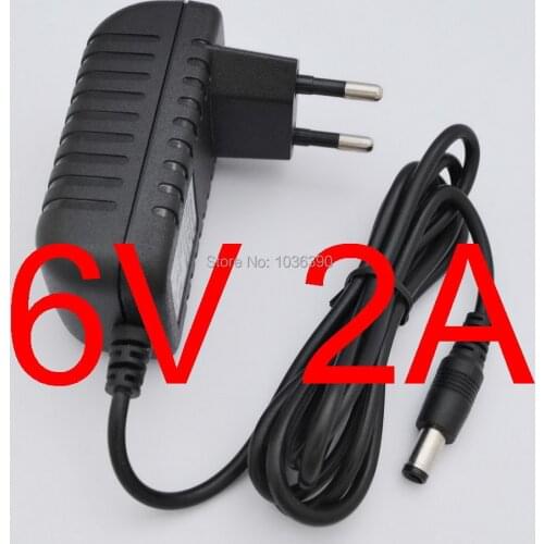 1PCS High quality AC 100V-240V Converter IC power Adapter DC 6V 2A 2000mA 12W Power Supply EU Plug DC 5.5mm x 2.1mm New
