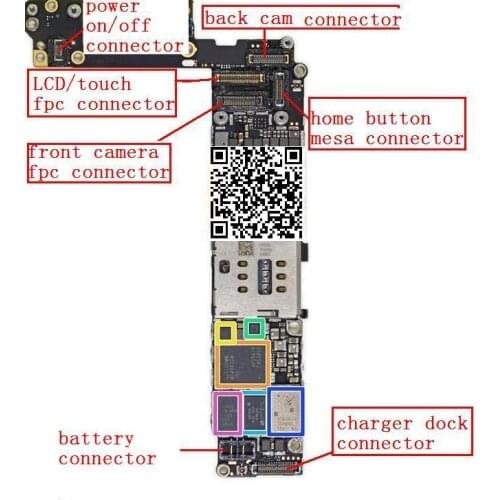 10sets, for iPhone 6S 4.7" LCD touch digitizer back front camera charger dock power on off home button battery FPC connector
