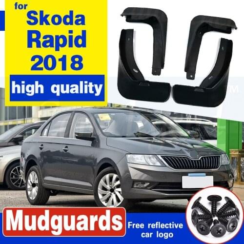 4Pcs Car Front Rear Mud Flaps Splash Guards Mudflap Auto Mudguards Fender Flares for Skoda Rapid 2018