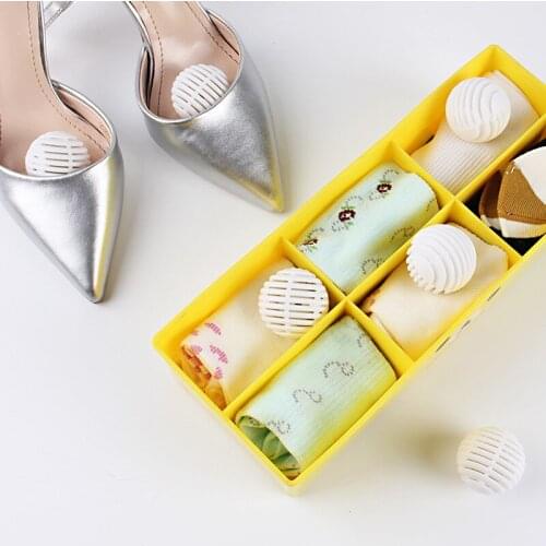 6pcs Mini Ball Shape Shoe Deodorant Dryer Moisture Absorber Anti-milde Shoes Deodorant D1