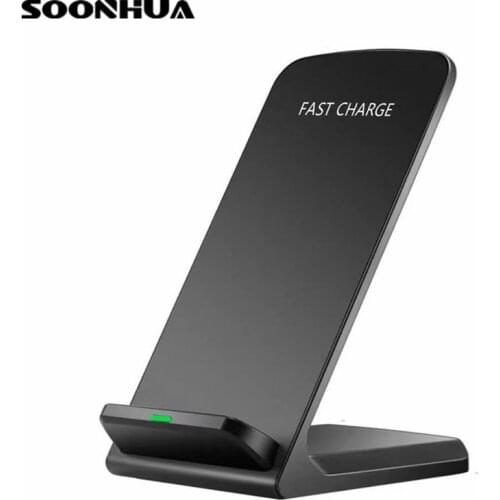 SOONHUA Wireless Fast Charging QI Charger Wireless Stand Holder Pad For iPhone X 8 Plus Samsung S8 Plus With Charging Cable