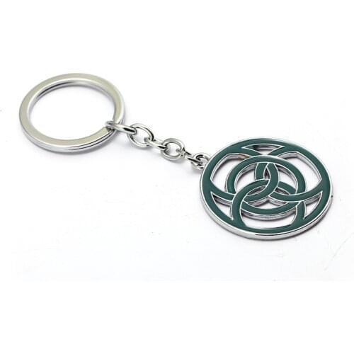 HSIC PS4 Game Horizon Zero Dawn Keychain Zinc Alloy Key Ring Holder Round Green Key Chains For Women Men Accessories HC12775