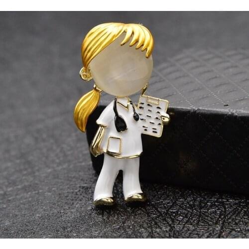 Opal Enamel Doctor Boys And Girls Brooches Medical Brooch Pin Nurse Jewelry Fashion Jewelry 2 Style Available Gift
