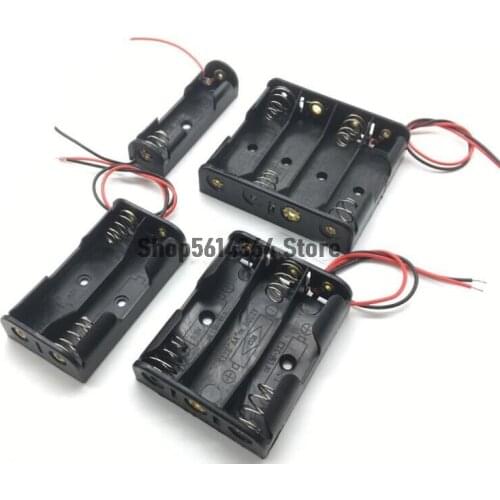Black 1.5V AA/AAA Battery Batteries Holder Storage Case w Leads Wire 1P/2P/3P/4P 2PCS