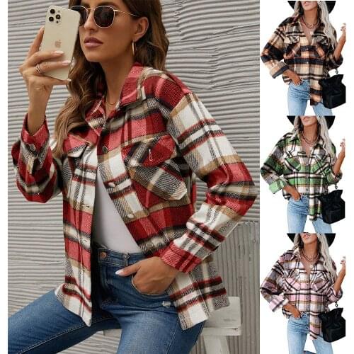 CHIZHIYEHENG Women's Plaid Coats