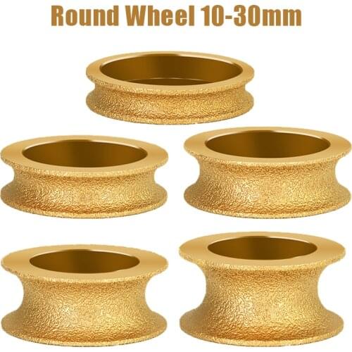 Dia 3inch 75mm Bore 20mm Round Dry Vacuum Brazed Diamond Grinding Wheel Demi-bullnose Edge Marble Edging Profile Grinding Disc