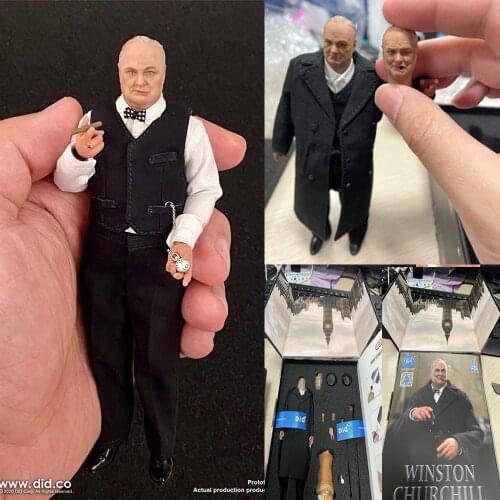 In Stock DID XK80002 1/12 Scale Mini Solider Churchill Action Figure WWII British Prime Minister Model with Dog for Fans Gifts