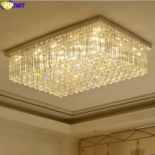 FUMAT Crystal K9 Ceiling Lamp Tetragonum Dinning Living Bed Room Modern Classical Light Fixture Luxury LED Home Decor Lighting