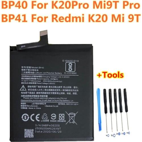 +Tools ! Replacement BP41 BP40 Battery For Xiaomi Redmi K20 Pro Mi 9T Pro Mi9T Redmi K20Pro Premium smart phone 3900mAh