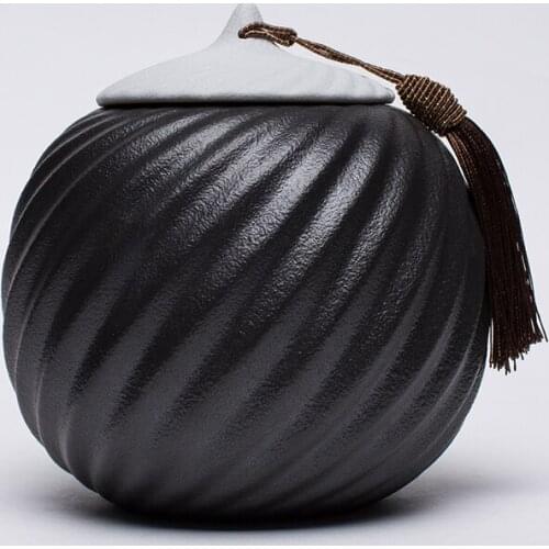 Retro Tea Caddy Ceramics Puer Tea Tea Storage Box Tea Jar Candy Jar Container Storage Box for Home Use Small Storage Chests