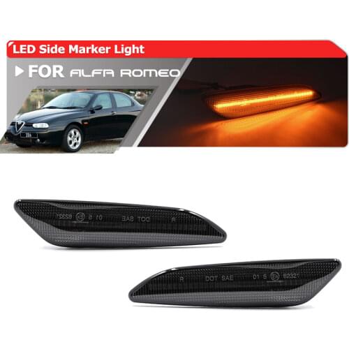 2x Smoked Led Front Amber Turn Signal Indicator Lights For Alfa Romeo 147 Facelift 04-10 156 97-07 For Fiat Tipo 15-Up