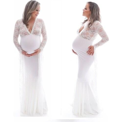 Summer photography maternity dress lace pregnant women pregnant women pregnant women dress luxuriant photo was taken