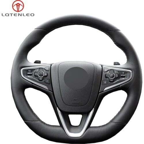 LQTENLEO Black Artificial Leather DIY Car Steering Wheel Cover For Opel Insignia GrandSport 2014-2018 Buick Regal GS 2014-2016