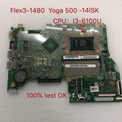 500-14ISK motherboard for Lenovo YOGA 500-14isk Motherboard FRU: 5B20K36387 FLEX-3-1480 com I3-6100U original CPU motherboard