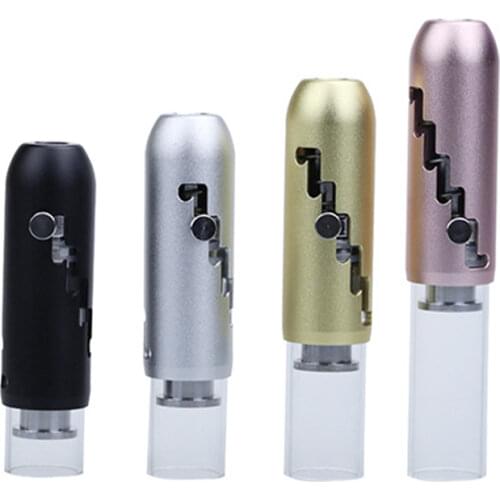 Hot Ins Metal Smoke Pipe Dry Burning Weed Shreds Adjustable Glass Tube With Filter Screen Portable Tobacco Pipes Set