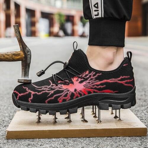 2021 Mens Safety Shoes Work Boots Men Safety Boots Lightweight Steel Toe Shoes Puncture Proof Work Shoes Breathable Men Shoes