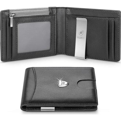 Men Wallet Black Fashion Business Money Clip Coin Credit Card Holder RFID