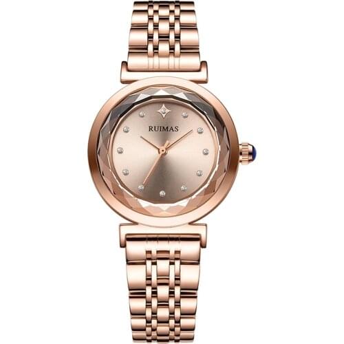 New Fashion Top Brand Luxury Gold Ladies Watch Rhinestone Full Stainless Steel Women Wristwatch Quartz Movement Round