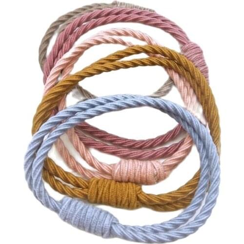Wholesale 5Pcs Double Layer Elastic Scrunchies Women Rubber Bands Ties Rope Ring Hair Accessories Ponytail
