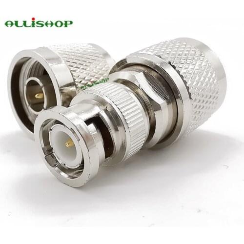 BNC Male to N Male RF Electrical Wire Terminal Copper Connector BNC-N Adapter BNC Male to N Plug for Wireless Antenna