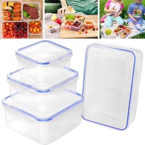 4PCS Transparent Simple Food Storage Containers Set for Home Store Restaurant Four piece plastic food preservation box