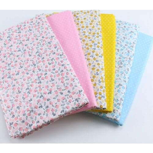 Printed Small floral Flower Kids Twill Cotton Fabric,Patchwork Cloth,DIY Sewing Quilting Fat Quarters Material For Baby&Child