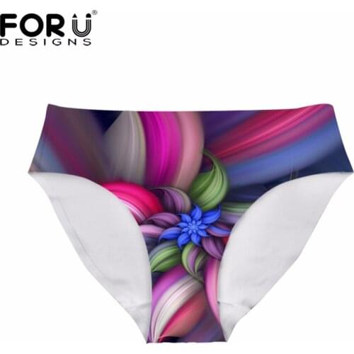 FORUDESIGNS Unique Flowers Print Women Seamless Panties,Thick Comfort Sexy Underwear For Ladies,Traceless Briefs Women Lingeries