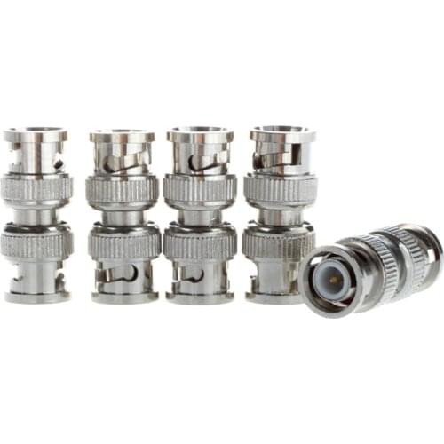 Top quality 5x BNC Male to Male Coaxial Coupler Straight Adapter Connector M/M