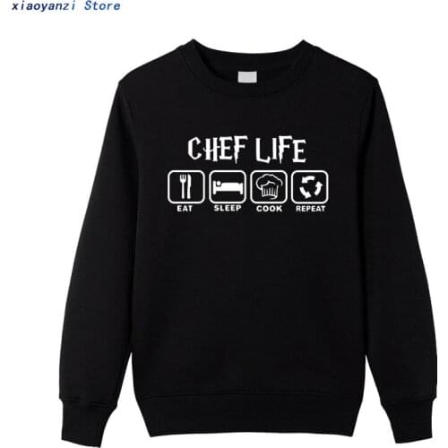 Funny Cool Eat Sleep Cook Sweatshirts Men winter autumn Style sweatshirt Cotton Chef Life pullovers hoodies Camiseta