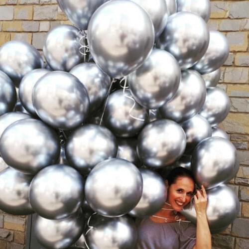 10PCS 10inch silver gold Metallic Latex Balloons Pearly Metal balloon Gold Colors Globos Wedding Birthday Party Supplies Balloon