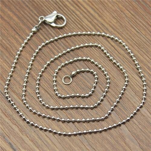 5pcs 1.5mm 2mm Ball Chain Stainless Steel Chain With Lobster Clasp DIY Necklace Chain Jewelry Findings For Jewelry Making