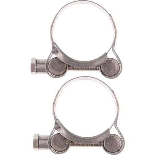 Pieces of 2 Stainless Steel Muffler Silencer Clamps Motorcycle Exhaust Clips O-Clamp 32-35mm