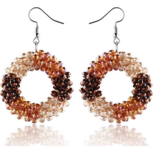 2021 Fashion Jewelry Crystal Beads Water Drop Earrings for Women Charm Bride Wedding Statement Earrings