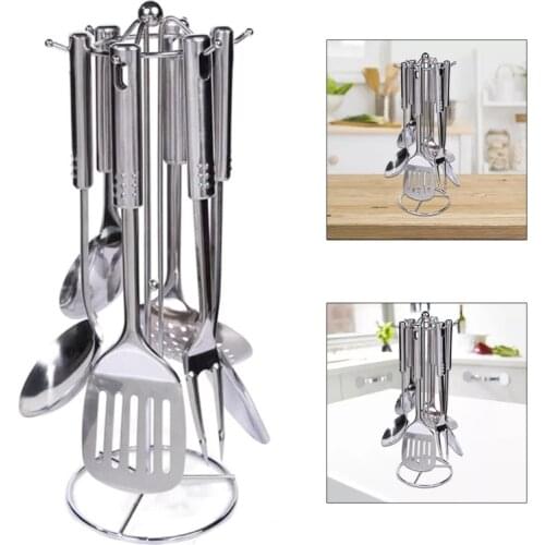 7 Pcs Kitchen Cooking Utensils Set Durable Stainless Steel Cooking Tools Turner