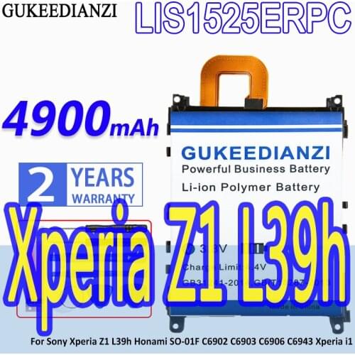 GUKEEDIANZI Battery LIS1525ERPC AGPB011-A001 4900mAh For Sony Xperia Z1 L39h Honami SO-01F C6902 C6903 C6906 C6943 Xperia i1