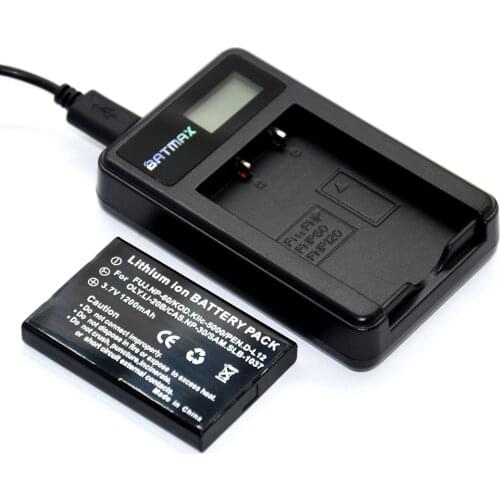 1200mAh 3.7V FNP-60 NP60 Camera Li-ion Battery Pack&USB LCD Charger for FUJIFILM FUJI FinePix M603 F401 F410 F601 50i Zoom