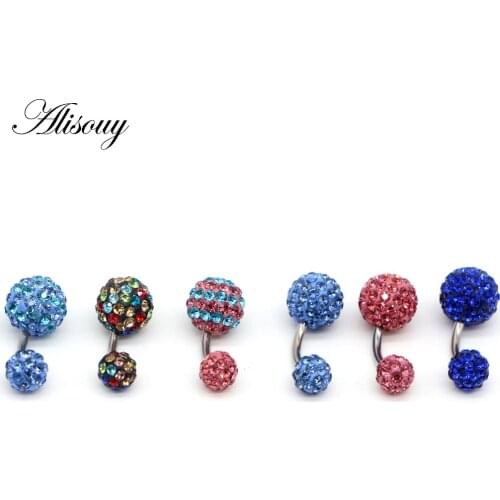 Alisouy Fashion Hot Sexy Factory Price Anti Allergy Simple Lounger Titanium Earrings Ear Nail Belly Button Rings Navel Piercing