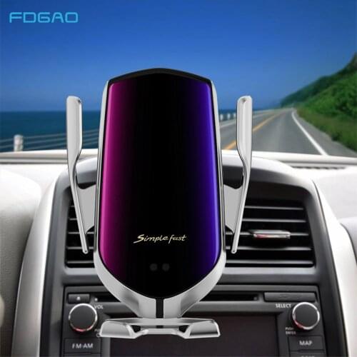 FDGAO 10W Qi Wireless Car Charger Mount For IPhone XS X XR 8 11 12 Pro Fast Charging Car Phone Holder for Samsung S21 S20 S10 S9