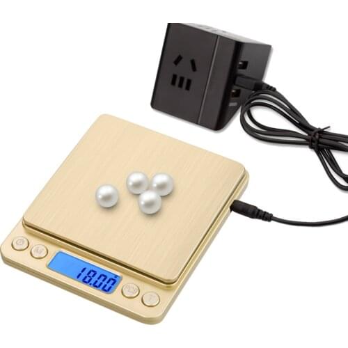 Stainless steel Digital Kitchen Scale 500g/0.01g High Accurate Food Baking Scale Electric Balance Bench weight scale gold