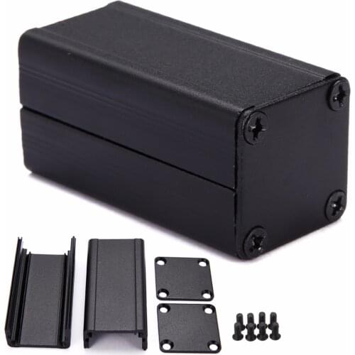 Extruded Aluminum Electronic Project Box Black DIY Power Supply Units Enclosure Case 50*25*25mm