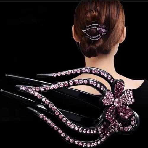 Elegant Rhinestone Hairpin Women Hair Clips Female Elegant Duckbill Clip Hair Claws Hairgrip Fashion Hair Accessories Headwear