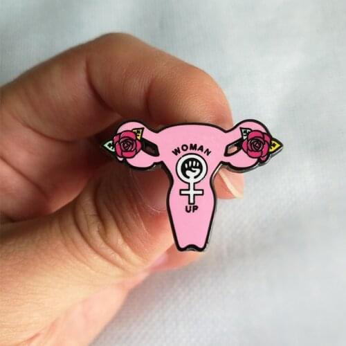 Uterus with Flowers Enamel Pin Feminist Art girl Power Women' Rights Woman up Smash the Patriarchy Badge