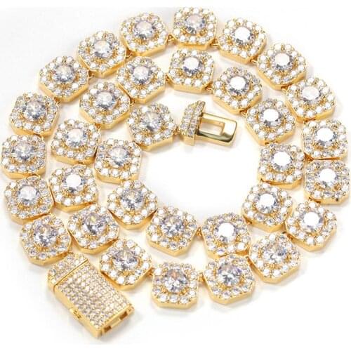 Hip Hop Paved AAA+ Cubic Zircon Bling Iced Out Tennis Chain Necklaces for Men Women Fashion High Quality Rapper Jewelry Gifts