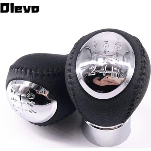 Chromed 5 6 Speed MT Gear Shift Knob Shifter Lever for Mazda 6 for Mazda 5 for Mazda 3 Leather GearShift Shifter Lever Stick Pen