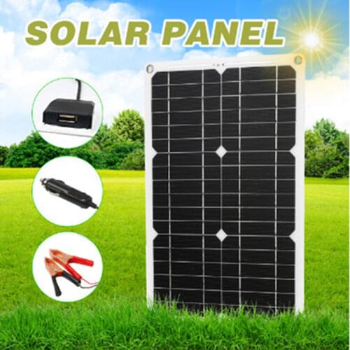 Professional Solar Panel Set Grid Monocrystalline Module 1 or 2 USB Port off with LCD Display Solar Charge Controller 180W 12V