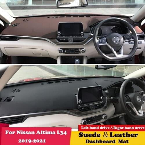 For Nissan Altima 2019 2020 L34 Leather Dashmat Dashboard Cover Sunshade Protect Carpet Dash Mat Car-Styling Accessories Suede