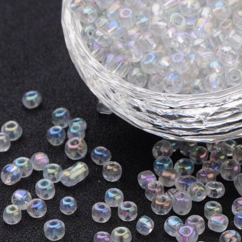1 Pound 6/0 Approx 4mm Mixed Color Glass Seed Beads Round Hole Rocailles Spacer Bead Jewelry Necklace Bracelet Accessories