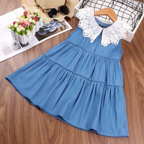 Summer Embroidery Casual Sleeveless Party Princess Dress Children Baby Kids Girls Clothing