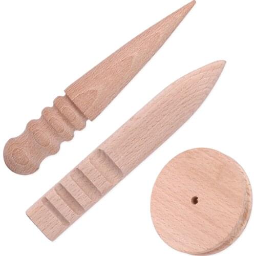 LMDZ Burnishing Rod Leather Solid Wood Round Burnishing Edge for Polished Edge Leather Craft Working Tool Hand Made DIY