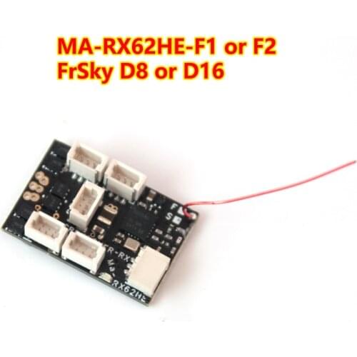 MA-RX62HE-F Super Light 1.8g Frsky D8/D16 6CH Micro Receiver Built-in 7A/2S(5A/3S) Brushless ESC for Frsky Radio Transmitters